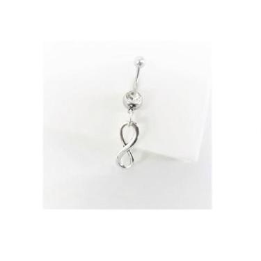 Imagem de Piercing Umbigo Infinito Prateado Aço Cirúrgico Vintage - 3Istore