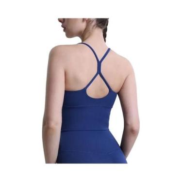 Imagem de Sutiã Esportivo Feminino Sexy Com Costas Cruzadas Em Cor Sólida Para Y