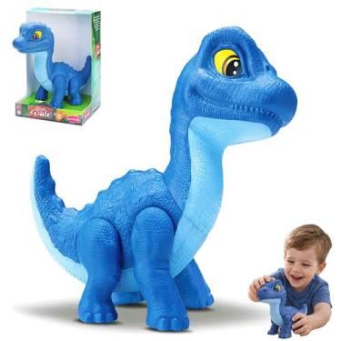 Imagem de Braquiossauro Dinossauro Vinil Boneco Atoxico Menino Azul - BAMBOLA