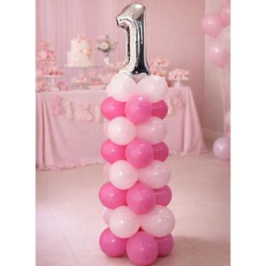 Imagem de Suporte Coluna Balão Base Bexiga 1,2m Armação Decoração Festa - Crgfes