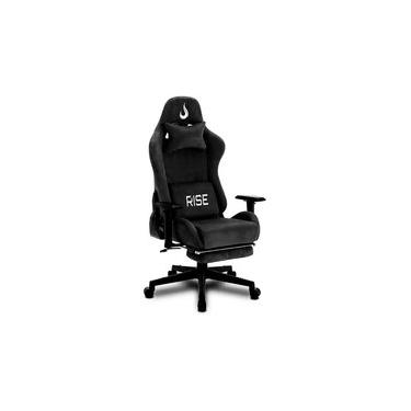 Imagem de Cadeira Gamer Rise Mode X02, Ângulo Ajustável, Até 130Kg, Braço 2D, Apoio Para os Pés Retrátil, Preta - RM-CG-X02-BK-FBC