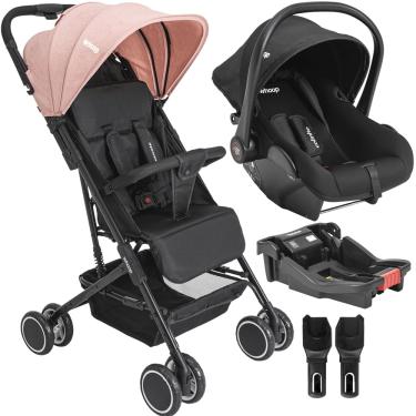 Imagem de Carrinho de Bebe Bebe Conforto Colinho Base Kiddo Mascote Rosa
