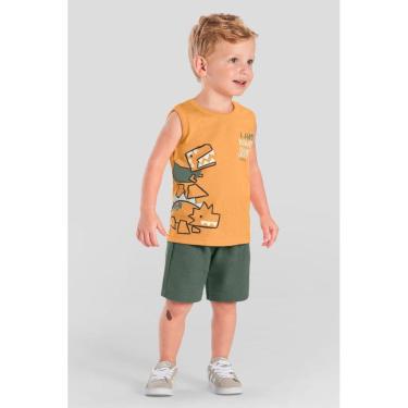 Imagem de Conjunto infantil menino de dinossauro em puff Brandili