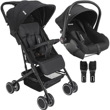 Imagem de Carrinho de Bebe com Bebe Conforto Colinho Kiddo Mascote Preto