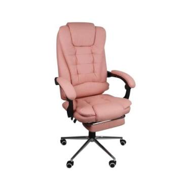 Imagem de Cadeira De Escritório Oficial Presidente Ergonômic Apoio Pés Rosa Chic
