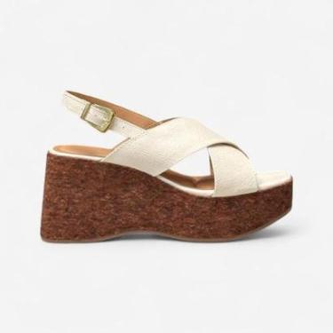 Imagem de Sandália Plataforma Vizzano Cortiça Off White-Feminino
