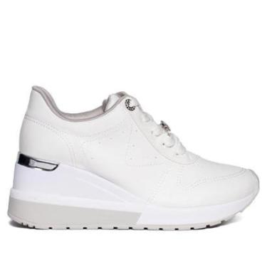 Imagem de Tênis Feminino Via Marte Anabela Napa Branco/Prata-Feminino