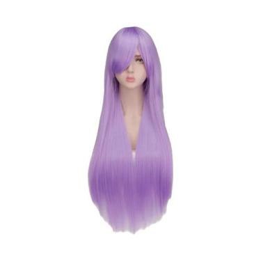 Imagem de Peruca Cosplay Ombre Preta E Vermelha Para Mulheres, Longa E Lisa, Res