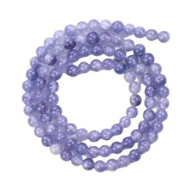 Imagem de Contas Soltas De Pedra Angelite Natural De 4mm, 6mm, 8mm E 10mm Para F