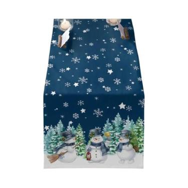 Imagem de Caminho De Mesa De Natal Com Tema De Papai Noel Em Tecido Macio Para D