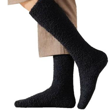 Imagem de Meia Térmica Soft Felpuda Cano Alto Inverno: 2 pares sortidos Adulto M