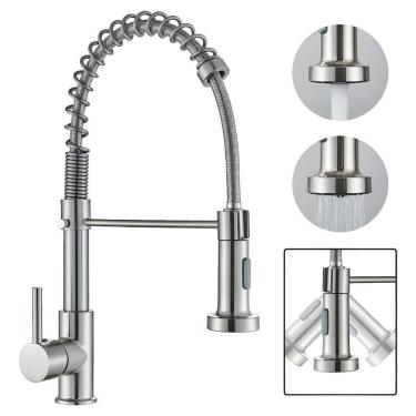 Imagem de Torneira Cozinha Inox 304 Gourmet Bancada Premium Monocomando Cromada