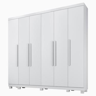Imagem de Guarda Roupa Casal Atlanta 6 Portas Bater 6 Gavetas MDP Branco Benetil Móveis