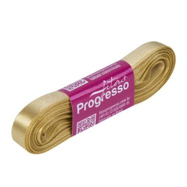 Imagem de Fita de Cetim Progresso 10mm - Nº 2 c/ 10 metros - Ouro