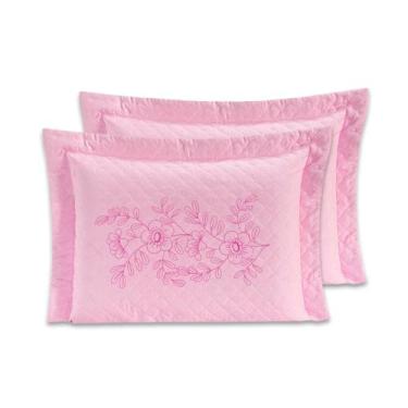 Imagem de Kit 2 Porta Travesseiros 70cmx50cm Matelado E Bordado - Bem Me Quer En