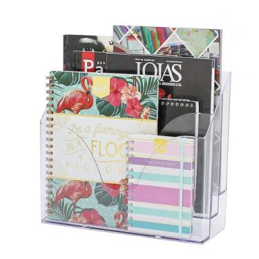 Imagem de Organizador Triplo Office 3 Compartimentos Porta Documentos Mesa Escri