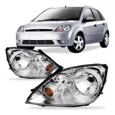 Imagem de Par farol ford fiesta hacth 2003 2004 2005 2006 2007 cromado - ZEENE B