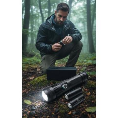 Imagem de 2x Lanterna Tática Potente T9 LED XML 990.000W + Bateria Ext - Congrat