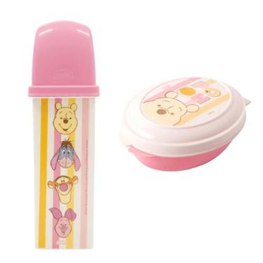 Imagem de Kit Porta Escova de Dentes Estojo Case Saboneteira Infantil Volta Aula