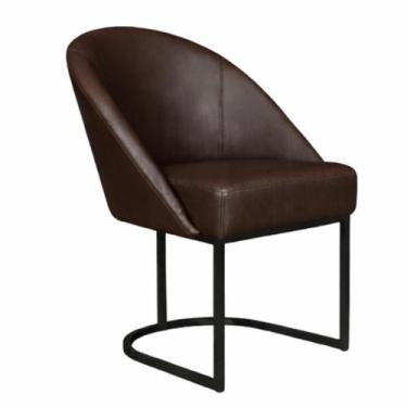 Imagem de Cadeira Lua Metal Preto Decorativa Estofada em material sintético Marr