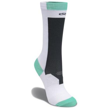 Imagem de Meia Corre Cano Médio Olympikus Feminina, Branco, 33-38