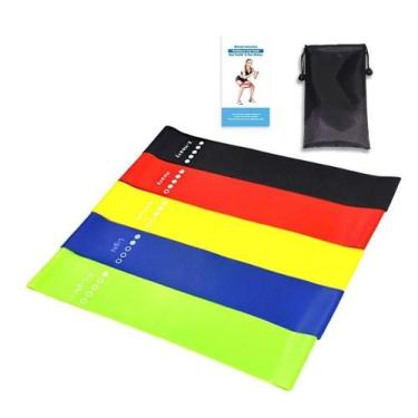 Imagem de Kit 5 Super Mini Bands Kit Fita Exercicio Para Malhar Exercício Em Cas
