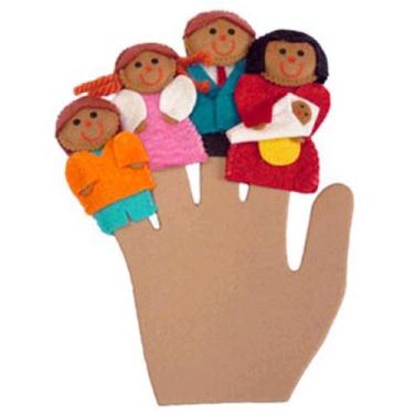 Imagem de Kit de Dedoches em Feltro - Família Negra - Hannickel