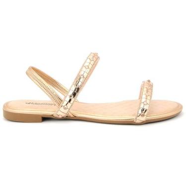 Imagem de Sandalia Mississipi MB192 Metalizada Rasteirinha Feminino, 35, Rose