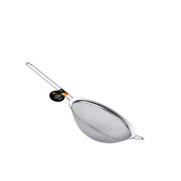 Imagem de Peneira de Cozinha 16cm Inox Aço Inoxidável para Farinha Suco e Chá Re