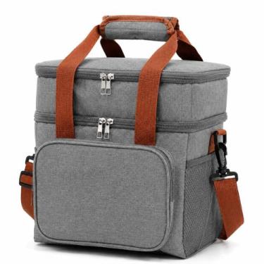 Imagem de Bolsa Lancheira Térmica Grande Duplo Marmita Trabalho Viagem - HWJ, Ci