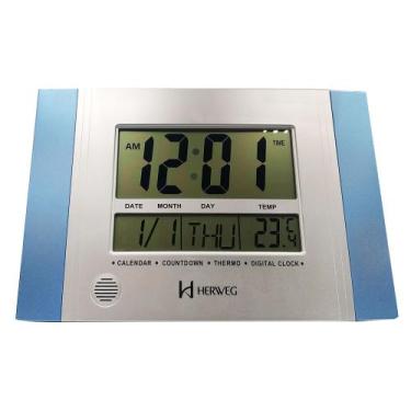 Imagem de Relógio de Parede e mesa HERWEG 6472-069 digital azul