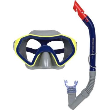 Imagem de Kit de Mergulho Snorkel Máscara Juvenil 7 Anos Lentes UV Resistente Be