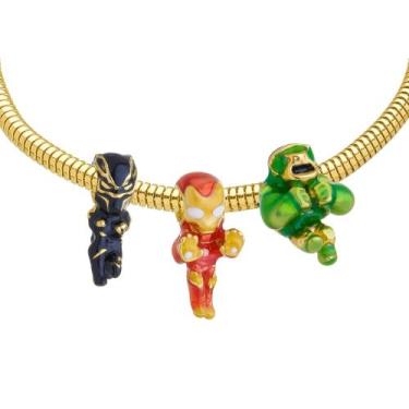 Imagem de Pulseira Herois Berloque Banhado a Ouro 18k - Work Semijoias, 19 cm (p