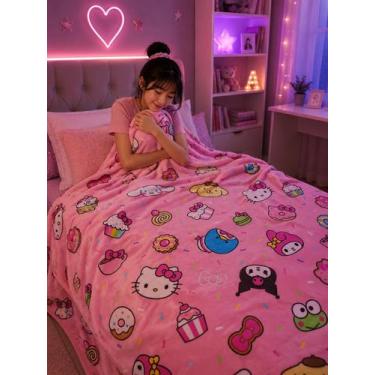 Imagem de Manta Infantil Gatinha Rosa  2,20m x 1,50m - Decarllos, Rosa