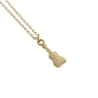 Imagem de Colar Banhado a Ouro Pingente Violão Semijoia