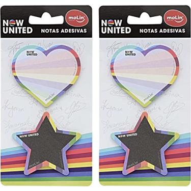 Imagem de Bloco De Recado Autoadesivo, Molin, Now United, 2 Modelos, 60 Folhas Cada, Multicor, 30880