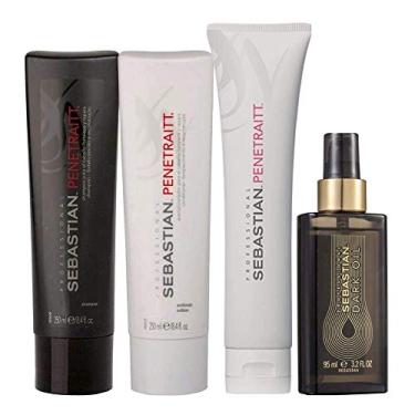 Imagem de Kit Shampoo 250Ml Condicionador 250Ml Máscara 150Ml E Dark Oil 95Ml Wella Sebastian Professional