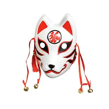 Imagem de YangYong Fox Cosplay Mask for Masquerade Ball Party Halloween, Japanese Kitsune Kabuki (D)