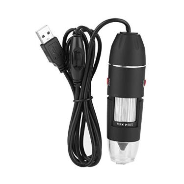 Imagem de Microscópio eletrônico USB, microscópio digital portátil Walfront USB 50X-500X ampliador 8LED suporte ajustável para computador