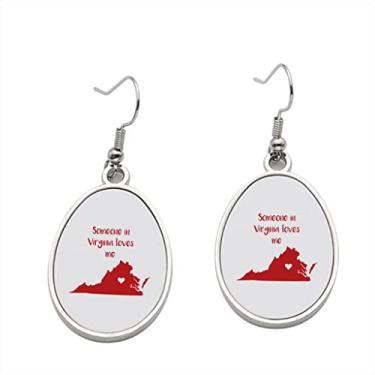 Imagem de Brinco Someone In Virginia Loves Me - Brincos com pingente para meninas - Presente de festa de aniversário dos namorados