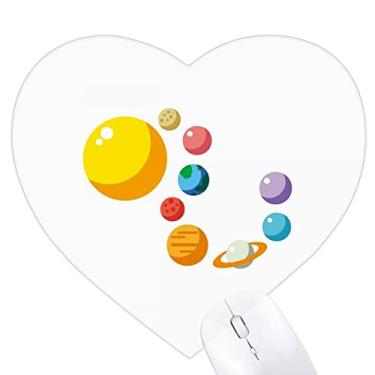 Imagem de Planetary Bodies Mouse pad com sistema solar coração tapete de borracha para escritório