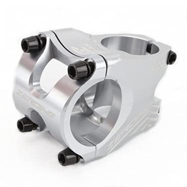 Imagem de Hastes de guidão para mountain bike, ultraleves, vazadas e curtas de 31,8 x 35 mm, haste dobrável para haste de liga de alumínio para a maioria das bicicletas, bicicletas de estrada, MTB, BMX, equipamento fixie, ciclismo (prata)