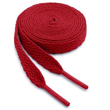 Imagem de OrthoStep Cadarços atléticos planos pacote com 2 pares – Feito nos EUA, Vermelho, 40" (102 cm)