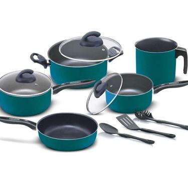 Imagem de Conjunto de panelas verde 08 peças Antiaderente Facile