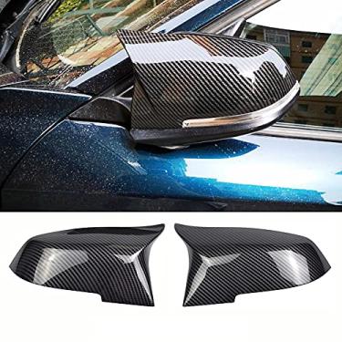 Imagem de Capa de espelho retrovisor preta de fibra de carbono para BMW F20 F22 F23 F30 F31 F32 F33 F36 F87 M2 X1 E84 (fibra de carbono)