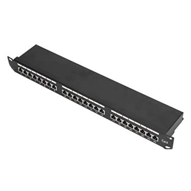 Imagem de Patch Panel de 24 portas, tipo blindado Cat6 Network Rj45 Coupler Patch Panel, painel de patch para montagem em parede ou em rack com conectores intercambiáveis ​​removíveis para cabo de rede