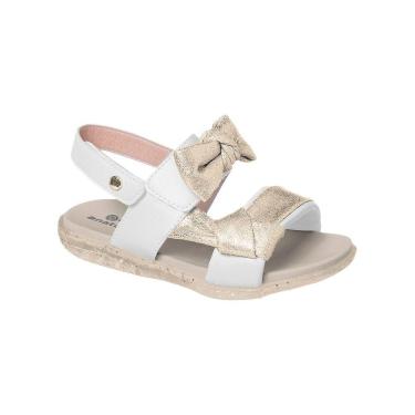 Imagem de Sandália Infantil Feminina Ortopé Anatomic Fun com Laço Metalizado Branca