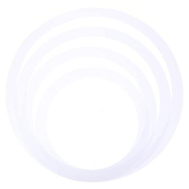 Imagem de 4 Pcs Bobina De Voz De Parada De Tambor Almofadas De Gel Amortecedores De Tambor Toque Mudo Para Bateria Anel De Controle De Tom De Bateria Filme Poliácido Apêndice Branco Simples