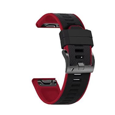 Imagem de GANYUU 26 22mm Pulseira de Relógio de Ajuste Rápido para Garmin Fenix 6X 6 Pro 5X 5 Plus 3 HR Enduro 935 Pulseira de Silicone Easyfit Pulseira de Relógio Inteligente (Cor: Cor D, Tamanho: