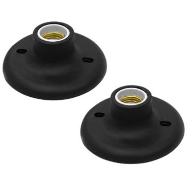 Imagem de Plafon Soquete Porcelana Preto 2u E27 100w Anti-UV